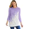 Woman Within Plus Size Holiday Snowflake Jacquard Sweater(Soft Iris Snowflake Embroidery)