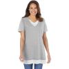 Woman Within Plus Size Layered-Look Tunic(Heather Grey)