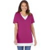 Woman Within Plus Size Layered-Look Tunic(Raspberry)