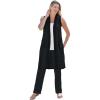 Woman Within Plus Size Lightweight Linen Vest(Black)