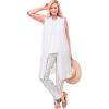 Woman Within Plus Size Lightweight Linen Vest(White)