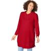 Woman Within Plus Size Longer-Length Hoodie Sweatshirt.(Classic Red)