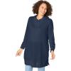 Woman Within Plus Size Longer-Length Hoodie Sweatshirt.(Navy)