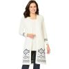 Woman Within Plus Size Perfect Cotton Duster(Ivory Aztec)