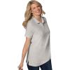 Woman Within Plus Size Perfect Short-Sleeve Polo Shirt – 6X, Medium Heather Grey