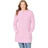 Woman Within Plus Size Shaker Sweater Pullover Hoodie(Pink)
