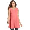 Woman Within Plus Size Sleeveless Fit-And-Flare Tunic Top(Sweet Coral)