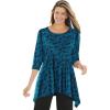 Woman Within Plus Size Swing Hem Tunic(Deep Teal Sketch Paisley)