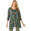 Woman Within Plus Size Swing Hem Tunic(Pine Black Paisley)
