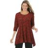 Woman Within Plus Size Swing Hem Tunic(Red Ochre Sketch Paisley)