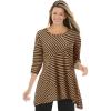 Woman Within Plus Size Swing Hem Tunic(Soft Camel Patch Stripe)