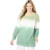 Woman Within Plus Size Tie-Dyed Knit Sweatshirt Tunic(Pine Ikat Tie Dye)