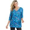 Woman Within Plus Size Watercolor Tunic(Blue Watercolor Rose)