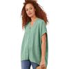 ellos Plus Size Oversized Linen-Blend Tunic(Antique Jade)