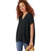 ellos Plus Size Oversized Linen-Blend Tunic(Black)
