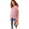 ellos Plus Size Oversized Linen-Blend Tunic(Dusty Pink)