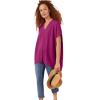 ellos Plus Size Oversized Linen-Blend Tunic(Raspberry)