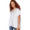 ellos Plus Size Oversized Linen-Blend Tunic(White)