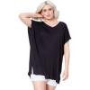 ellos Plus Size Oversized Tunic(Black)