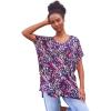 ellos Plus Size Oversized Tunic(Navy Abstract Dot)