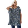 ellos Plus Size Oversized Tunic(Navy Ditsy Floral)