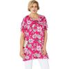 ellos Plus Size Oversized Tunic(Raspberry Sorbet Floral)