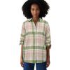 ellos Plus Size Plaid Flannel Shirt(Olive Blush Plaid)