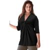 ellos Plus Size Twisted Knot-Front Tunic(Black)