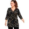 ellos Plus Size Twisted Knot-Front Tunic(Black Brown Sugar Geo)