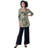 ellos Plus Size Twisted Knot-Front Tunic(Black Pastel Floral)