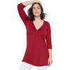 ellos Plus Size Twisted Knot-Front Tunic(Rich Red)
