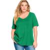 ellos Plus Size V-Neck A-Line Tunic(Kelly Green)