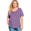 ellos Plus Size V-Neck A-Line Tunic(Violet Haze)