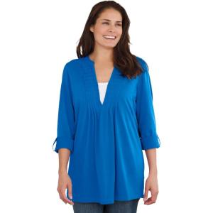 Woman Within Plus Size 7-Day Layered-Look Tunic(Deep Cobalt)