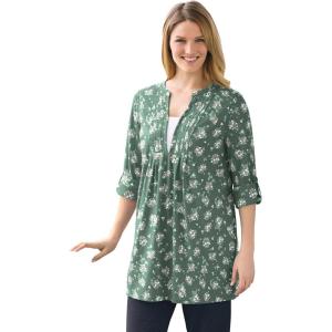 Woman Within Plus Size 7-Day Layered-Look Tunic(Pine Ditsy Bouquet)