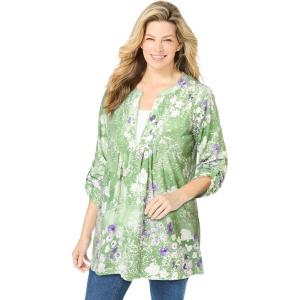 Woman Within Plus Size 7-Day Layered-Look Tunic(Sage Meadow)