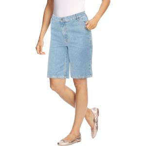 Woman Within Plus Size Carpenter Denim Short(Light Stonewash)