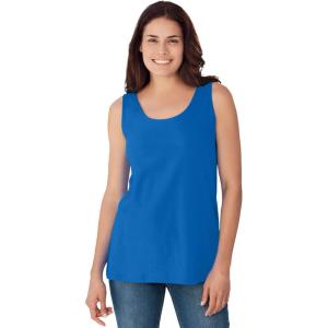 Woman Within Plus Size Scoopneck Tank(Bright Cobalt)