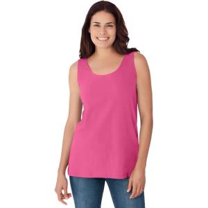 Woman Within Plus Size Scoopneck Tank(Raspberry Sorbet)