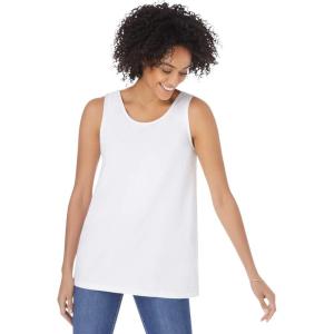 Woman Within Plus Size Scoopneck Tank(White)