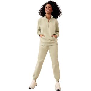 ellos Plus Size Drawstring Waist Fleece Sweatpants(Desert Sage)