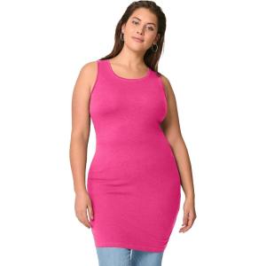 ellos Plus Size Long Sleeveless Tank(Raspberry Sorbet)