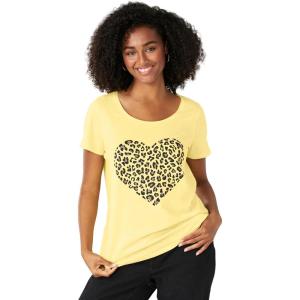 ellos Plus Size Love Graphic Tee(Butter Animal Heart)