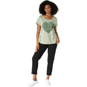 ellos Plus Size Love Graphic Tee(Frost Sage Floral Heart)