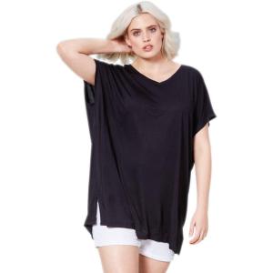 ellos Plus Size Oversized Tunic(Black)