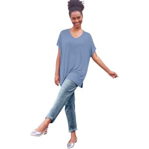 ellos Plus Size Oversized Tunic(Pale Indigo)