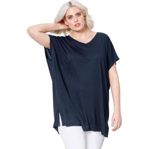 ellos Plus Size Oversized Tunic(Rich Navy)
