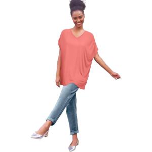 ellos Plus Size Oversized Tunic(Sweet Coral)