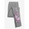 Woman Within Plus Size Petite Stretch-Cotton Knit Pull-On Embroidered Leggings(Black Heart Bloom)