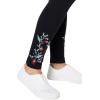 Woman Within Plus Size Stretch-Cotton Knit Pull-On Embroidered Leggings(Black Floral Embroidery)